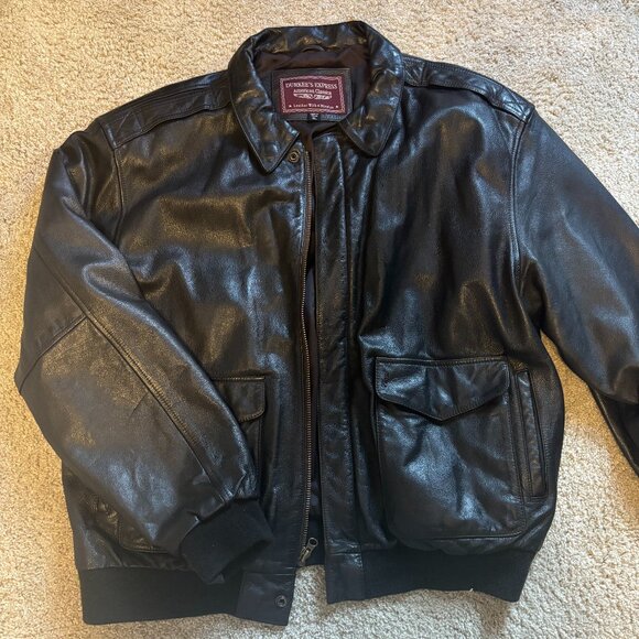 durkee's express Other - dark brown genuine leather bomber jacket
